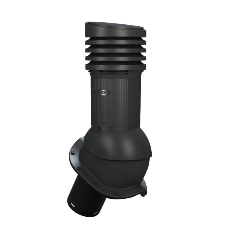 Ventilatsiooni-läbiviik-viielainelisele-laineplaadile-Wirplast-Perfekta-E-must-Ø125mm,-soojustatud