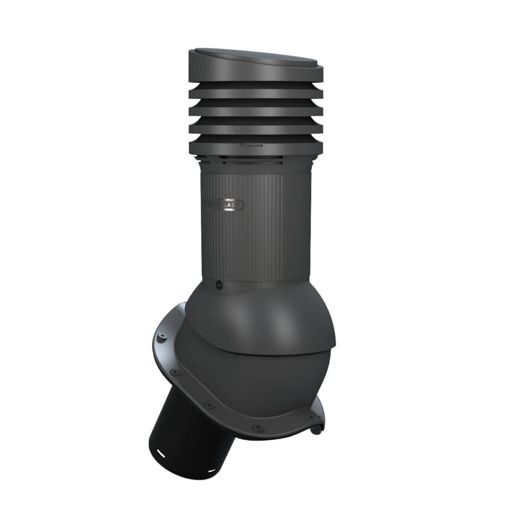 Ventilatsiooni-läbiviik-viielainelisele-laineplaadile-Wirplast-Perfekta-E-grafiit-Ø125mm,-soojustatud
