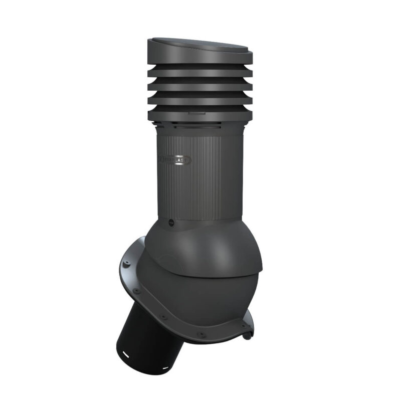 Ventilatsiooni-läbiviik-viielainelisele-laineplaadile-Wirplast-Perfekta-E-grafiit-Ø125mm,-soojustatud