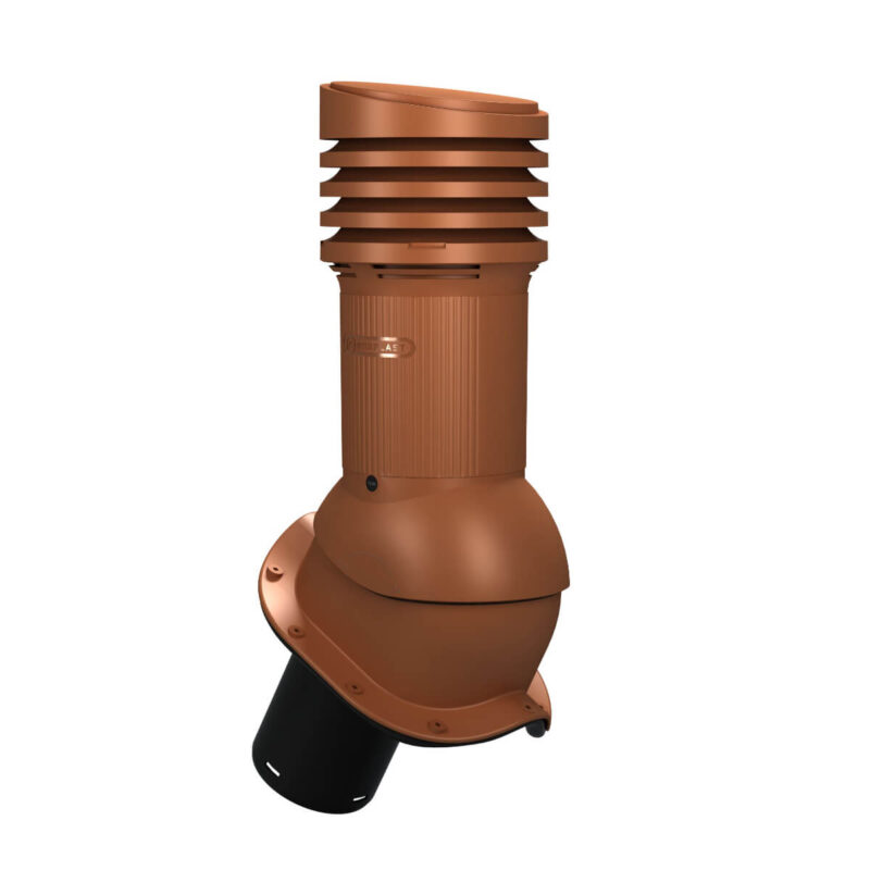Ventilatsiooni-läbiviik-viielainelisele-laineplaadile-Wirplast-Perfekta-E-tellisepunane-Ø125mm,-soojustatud