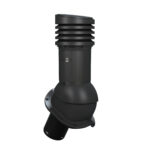 Ventilatsiooni-läbiviik-viielainelisele-laineplaadile-Wirplast-Perfekta-E-must-Ø125mm,-soojustatud