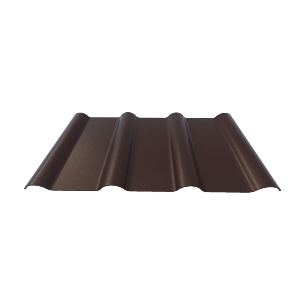 Värvitud eterniit laineplaat Fibrodah Modern pruun 625×1166 mm